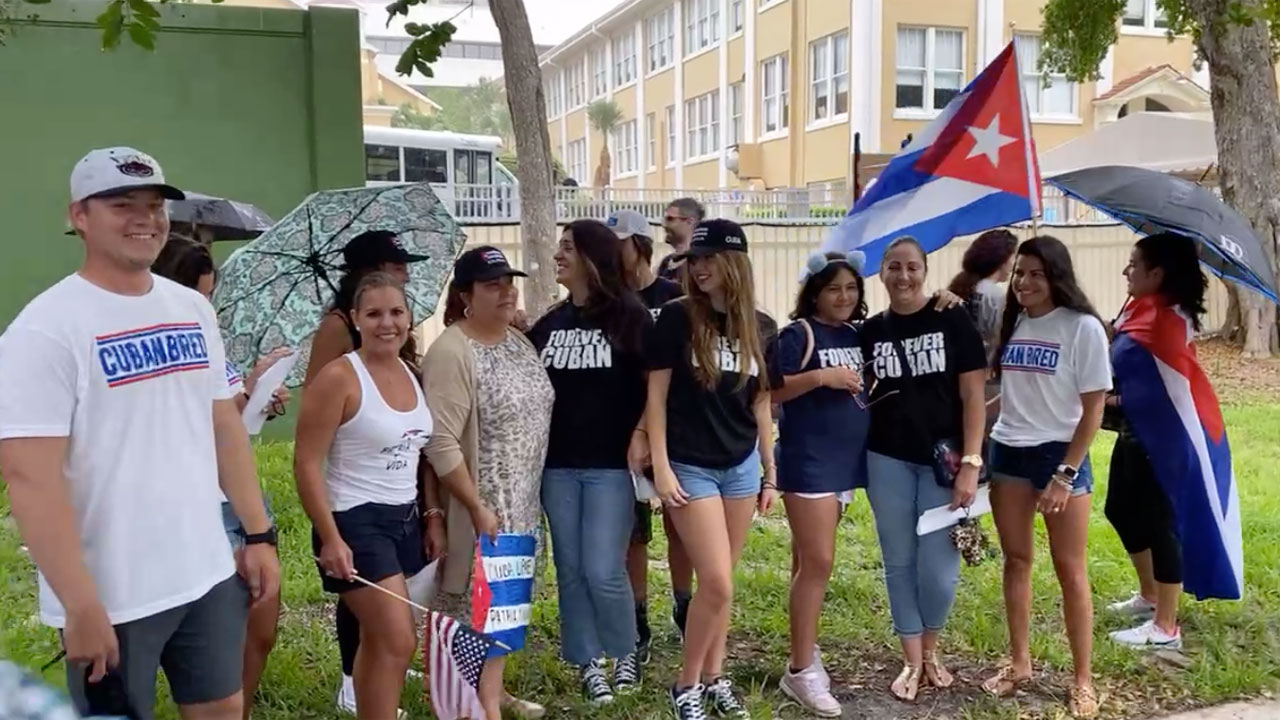 Rally held West Palm Beach to support Cuban protests, July 13, 2021