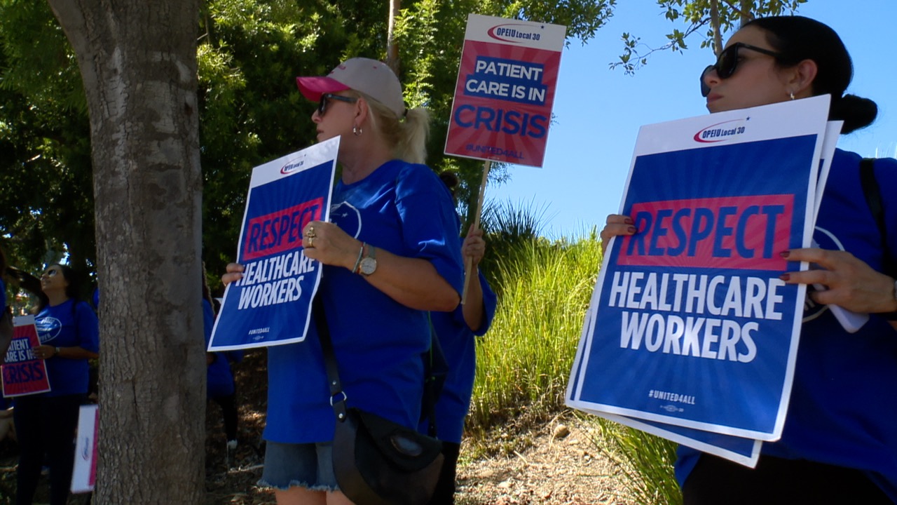 Kaiser Permanente employees strike in La Mesa