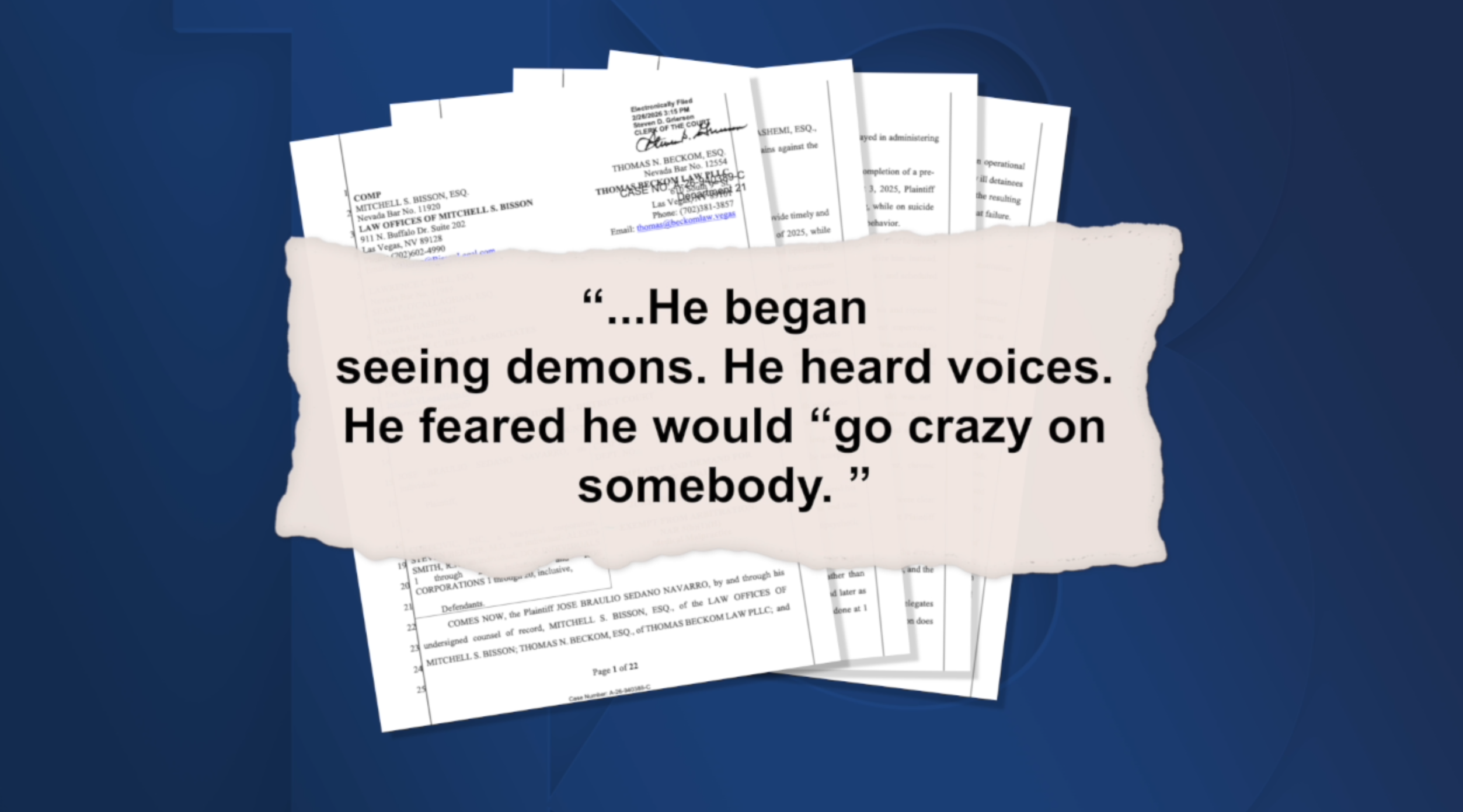 'Begging for his sanity': Former Pahrump detainee suing facility for malpractice, negligence 