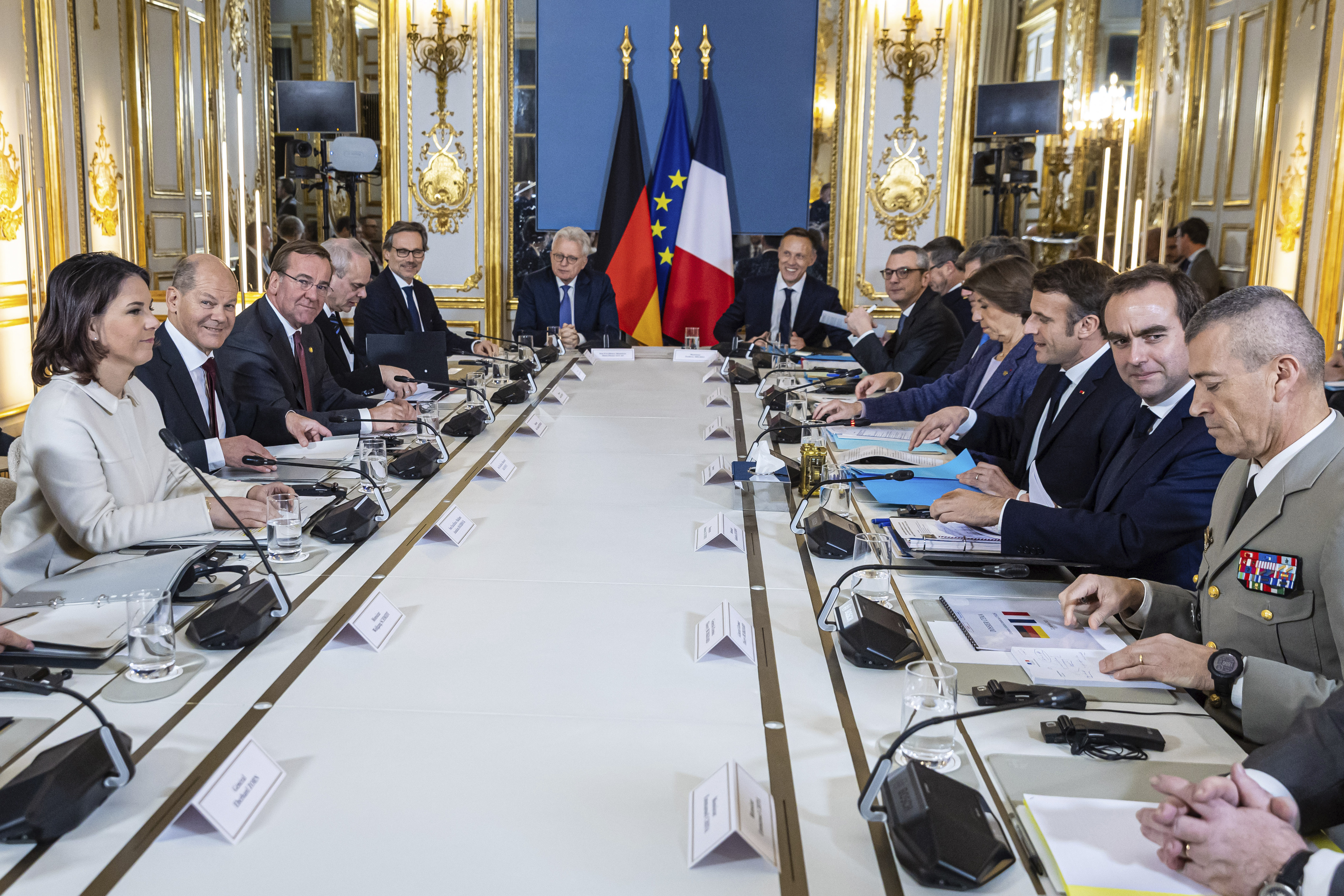 French-German cabinets meeting at Elysee Palace in Paris