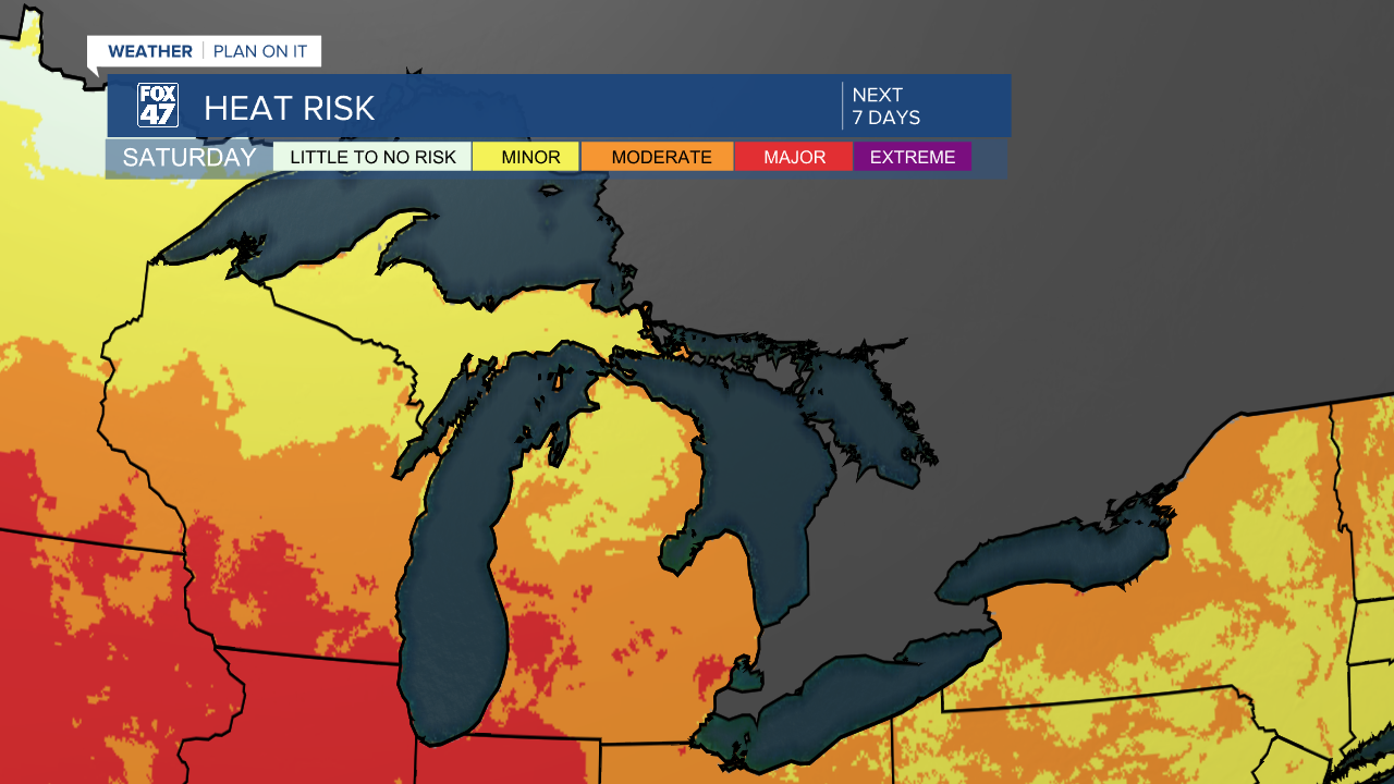 Heat risk elevated Saturday as we could be dealing with another 90 degree day