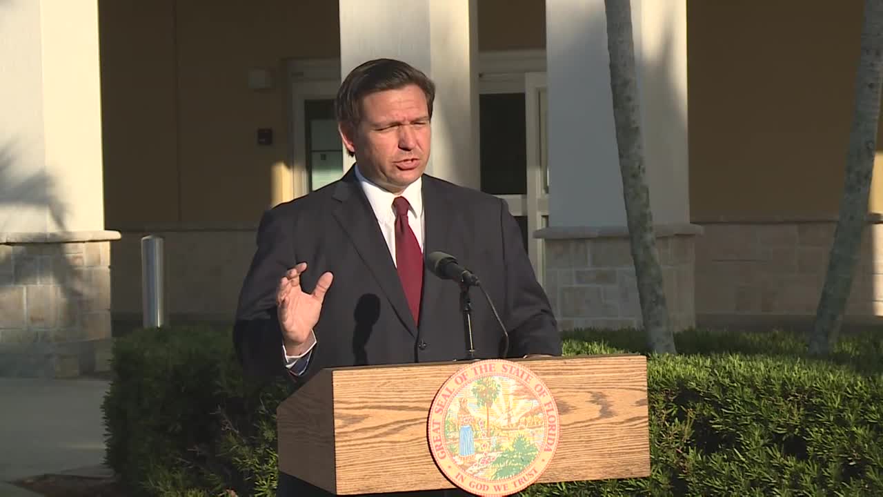 Gov. Ron DeSantis speaks at Publix in Jupiter, Jan. 19, 2020