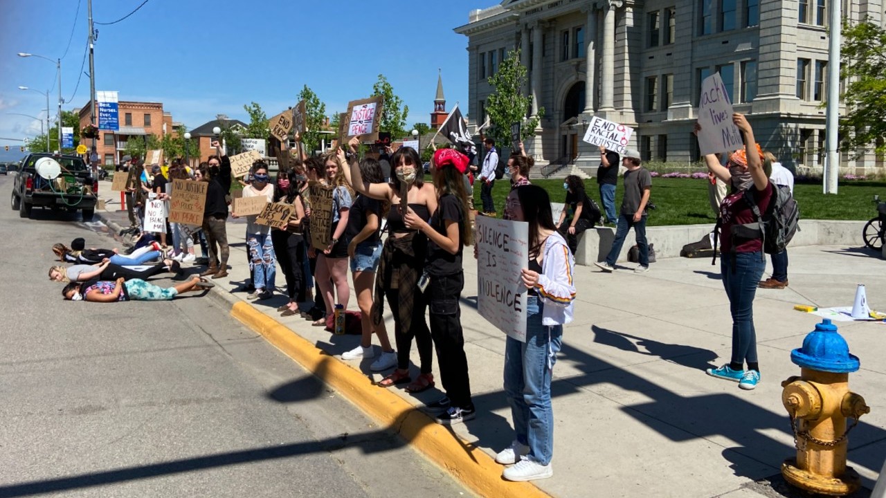 A protest over the death of George Floyd was held for the fifth straight day on June 2, 2020 in front of the Missoula County Courthouse.