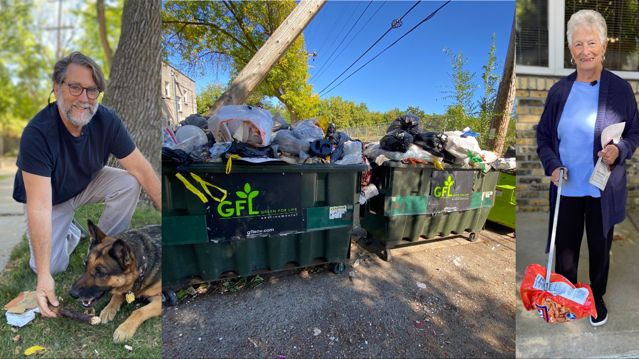 Neighbors upset with overflowing trash. 