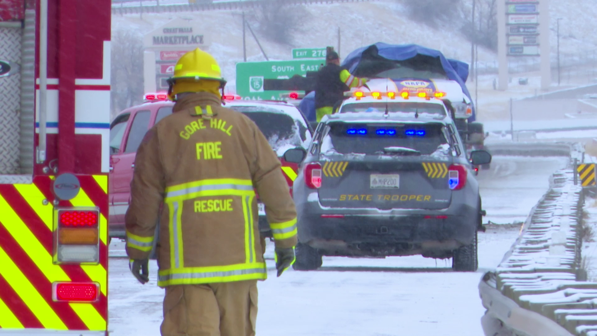 One person died in a two-vehicle crash on I-15 just outside of Great Falls on Wednesday, February 16, 2022.