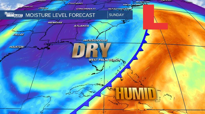 Drier air moves in