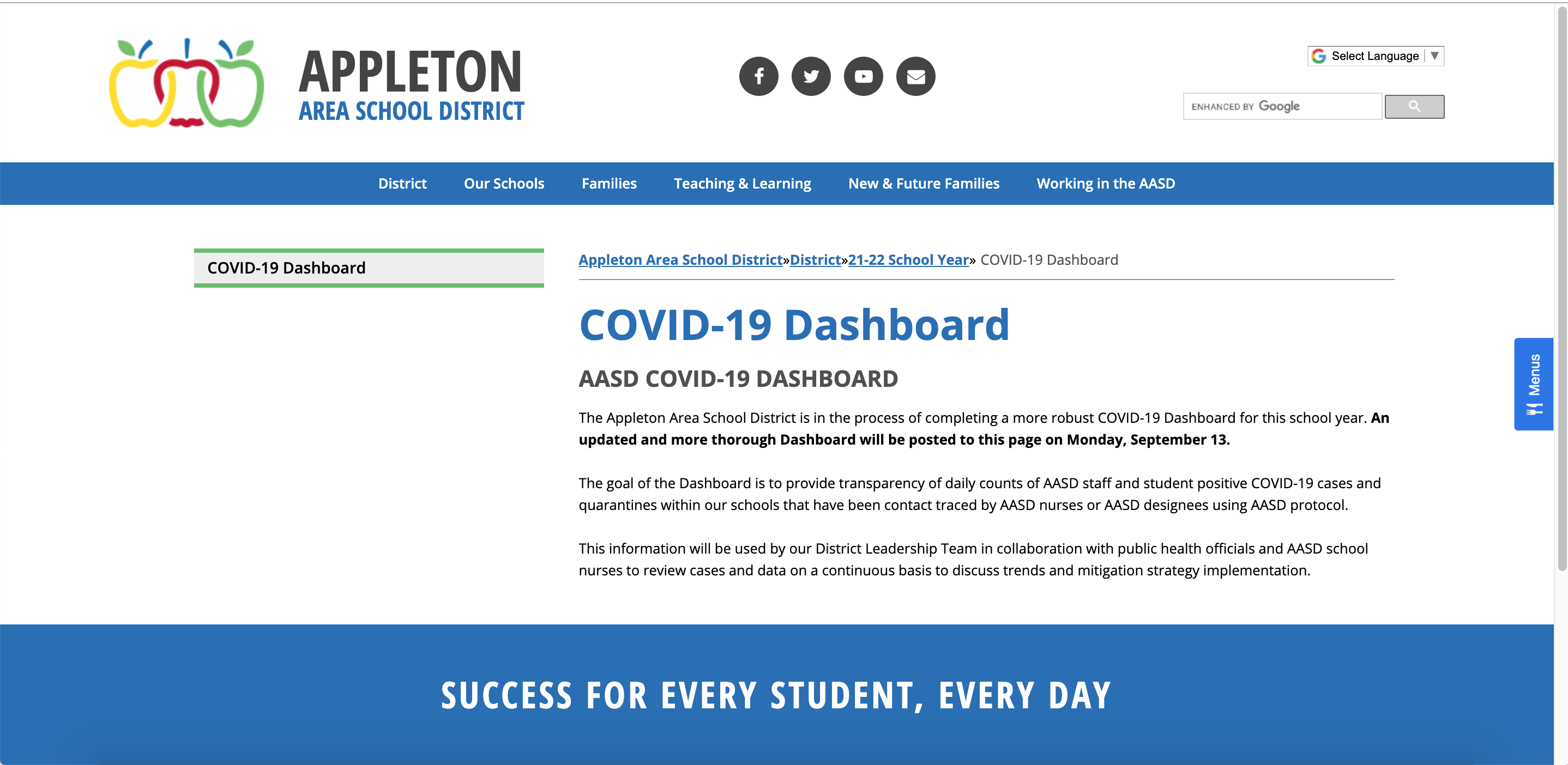 Aasd Calendar 2022 Appleton Area School District Posting New Covid-19 Dashboard
