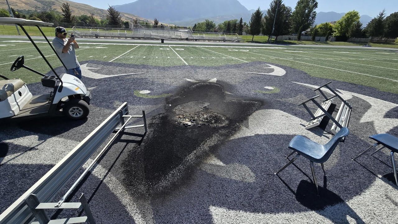 Timpanogos High School Field Fire