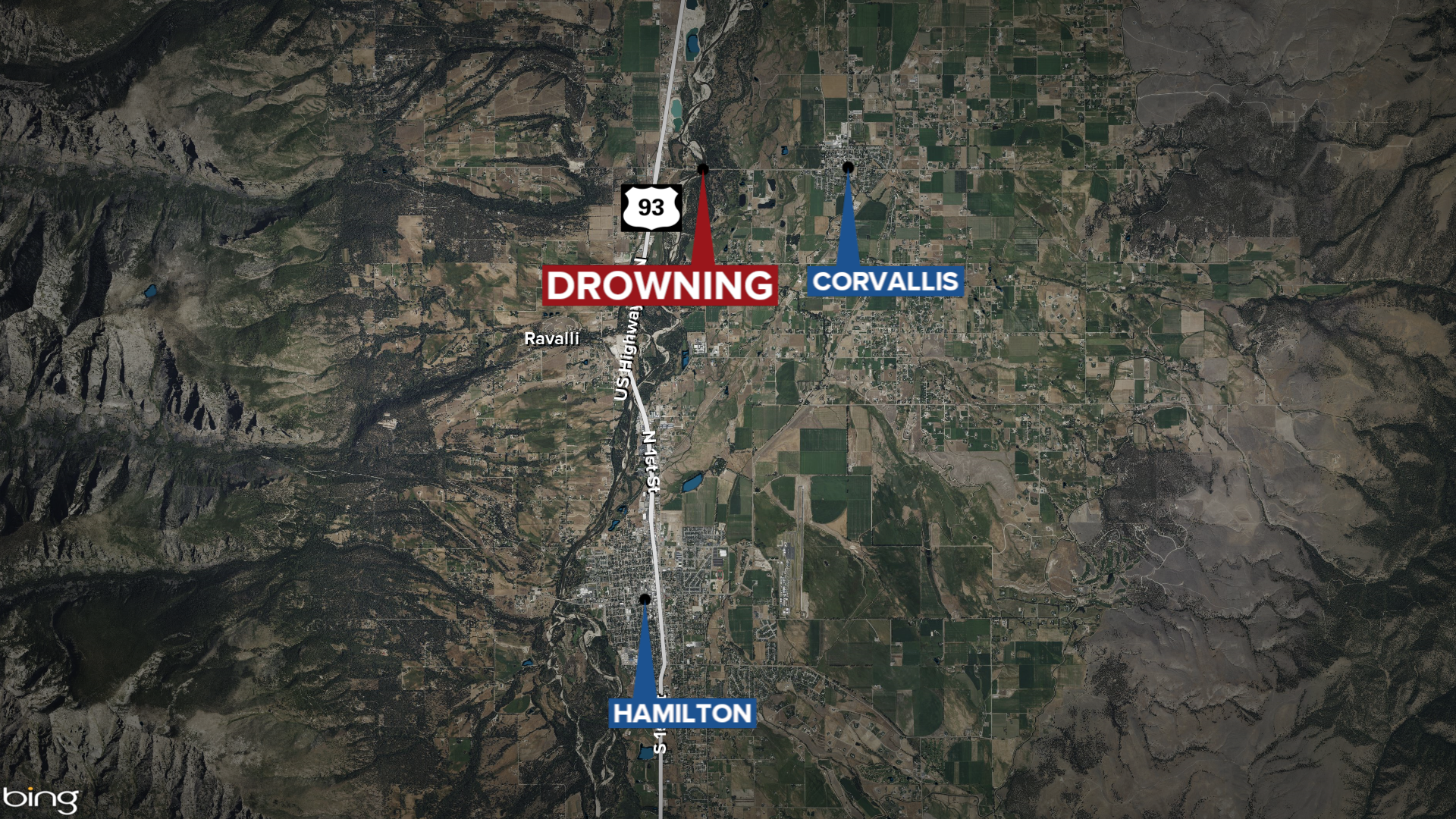 Bitterroot River Drowning Map