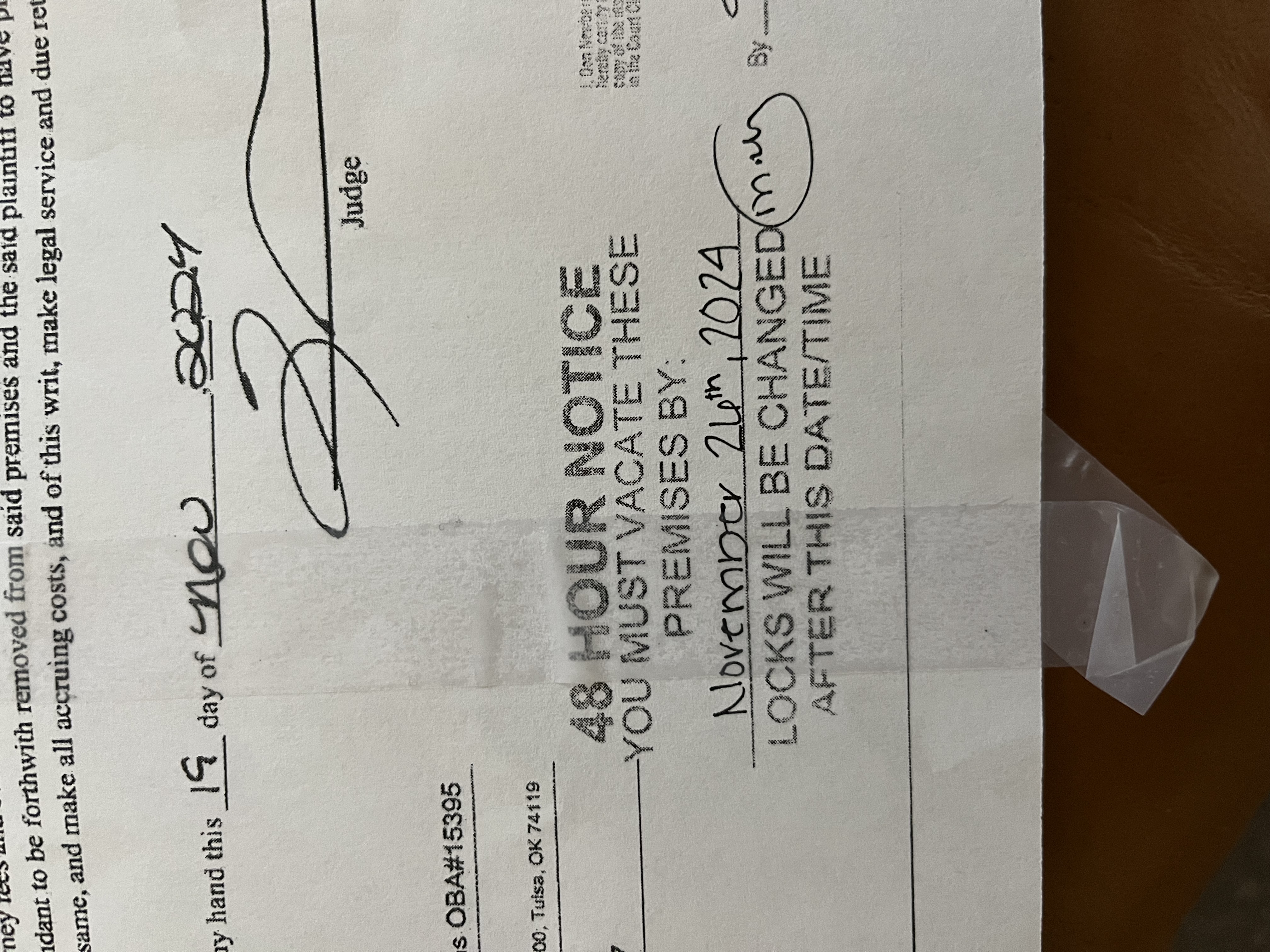 48 hour notice