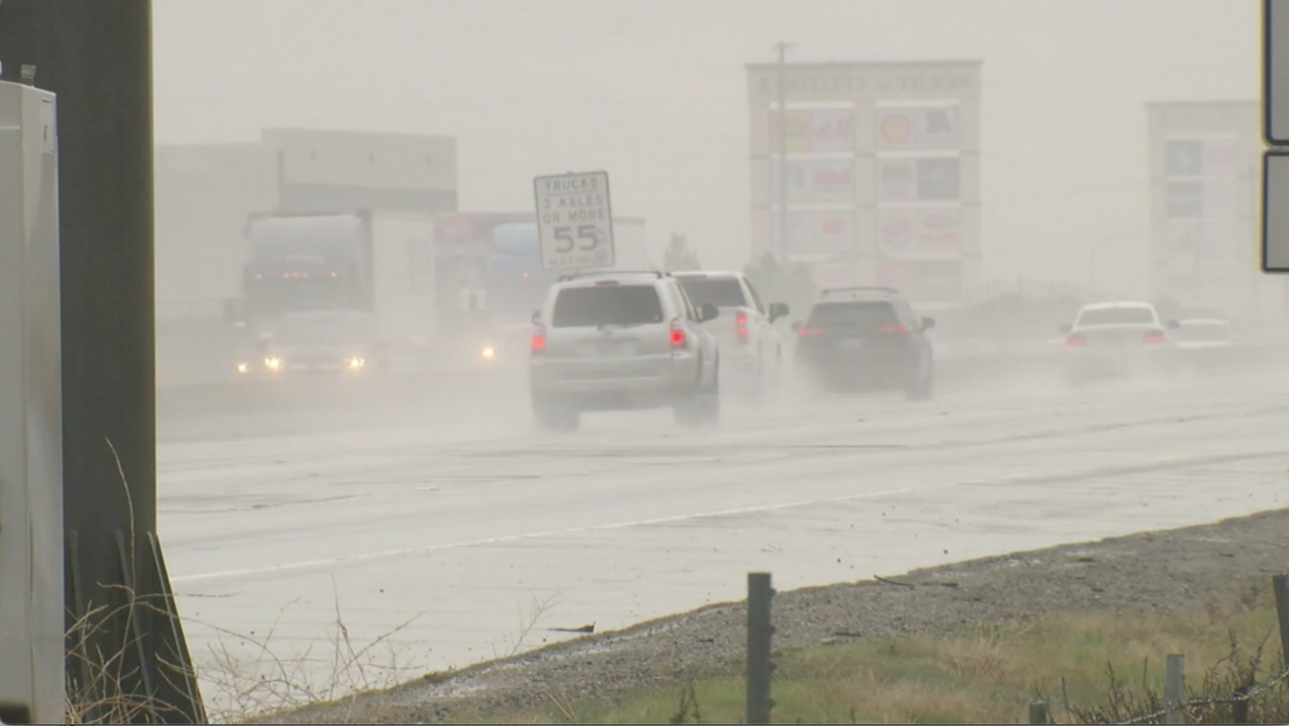 Rain on the roadways