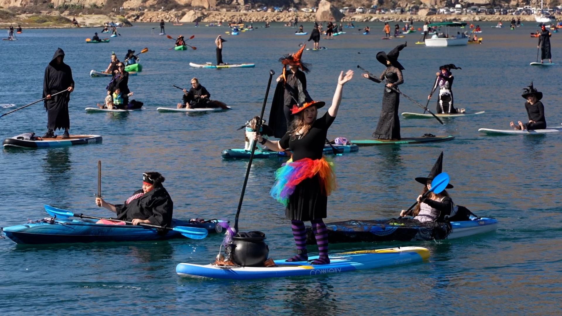 Residents put on their broomsticks and witch hats for the Annual Morro Bay Witches and Warlocks Paddle this weekend.