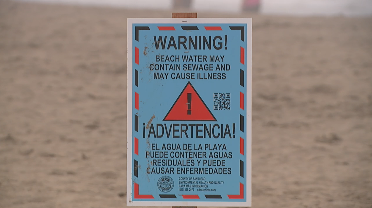 Beach Warning sewage