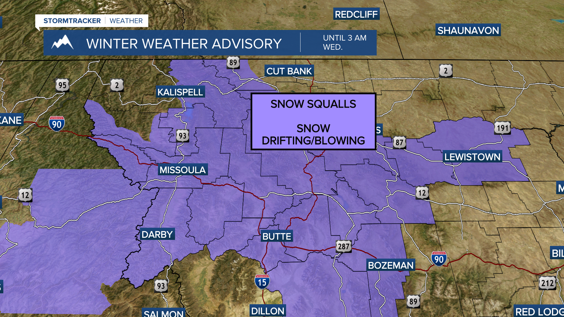 Winter Weather Advisory in effect through Wednesday morning