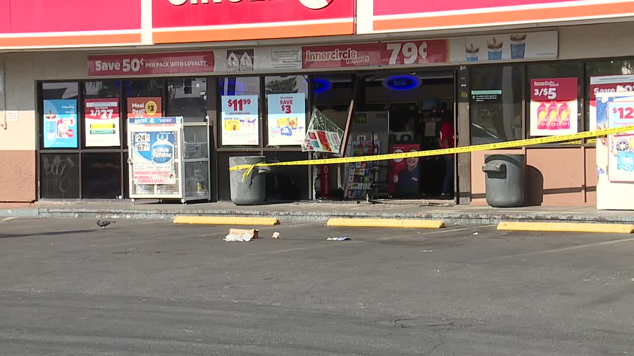 Driver in custody after crashing car through front of east valley Circle K