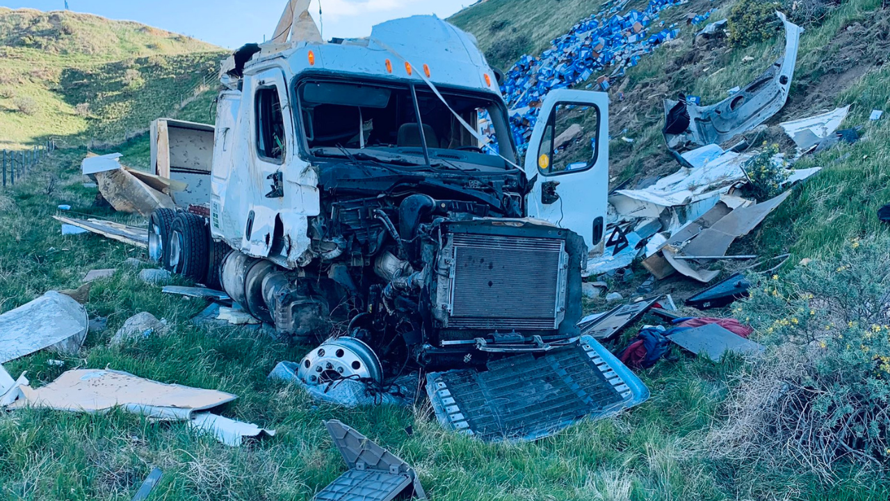 Overturned Semi, Fort Tejon
