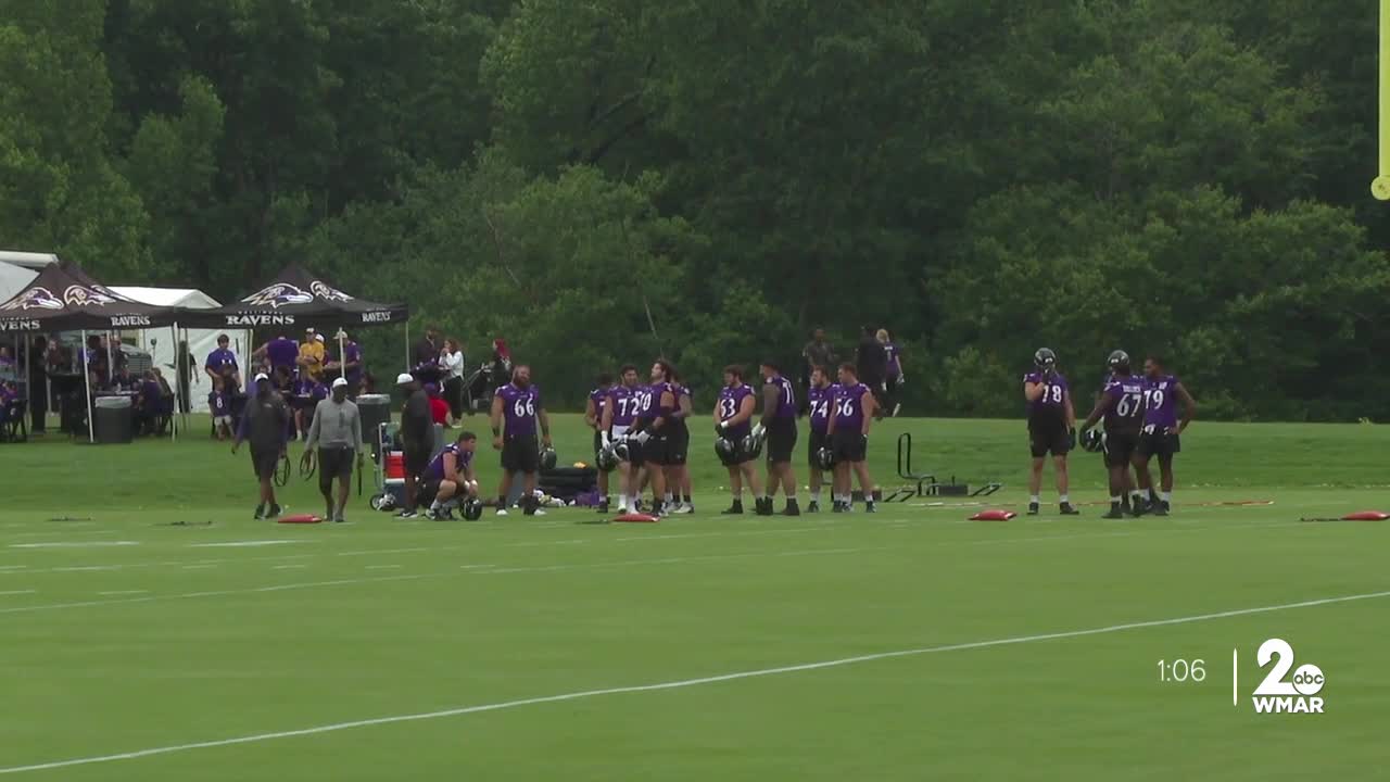 Ravens welcome Marine Corps Scholarship recipients to minicamp practice