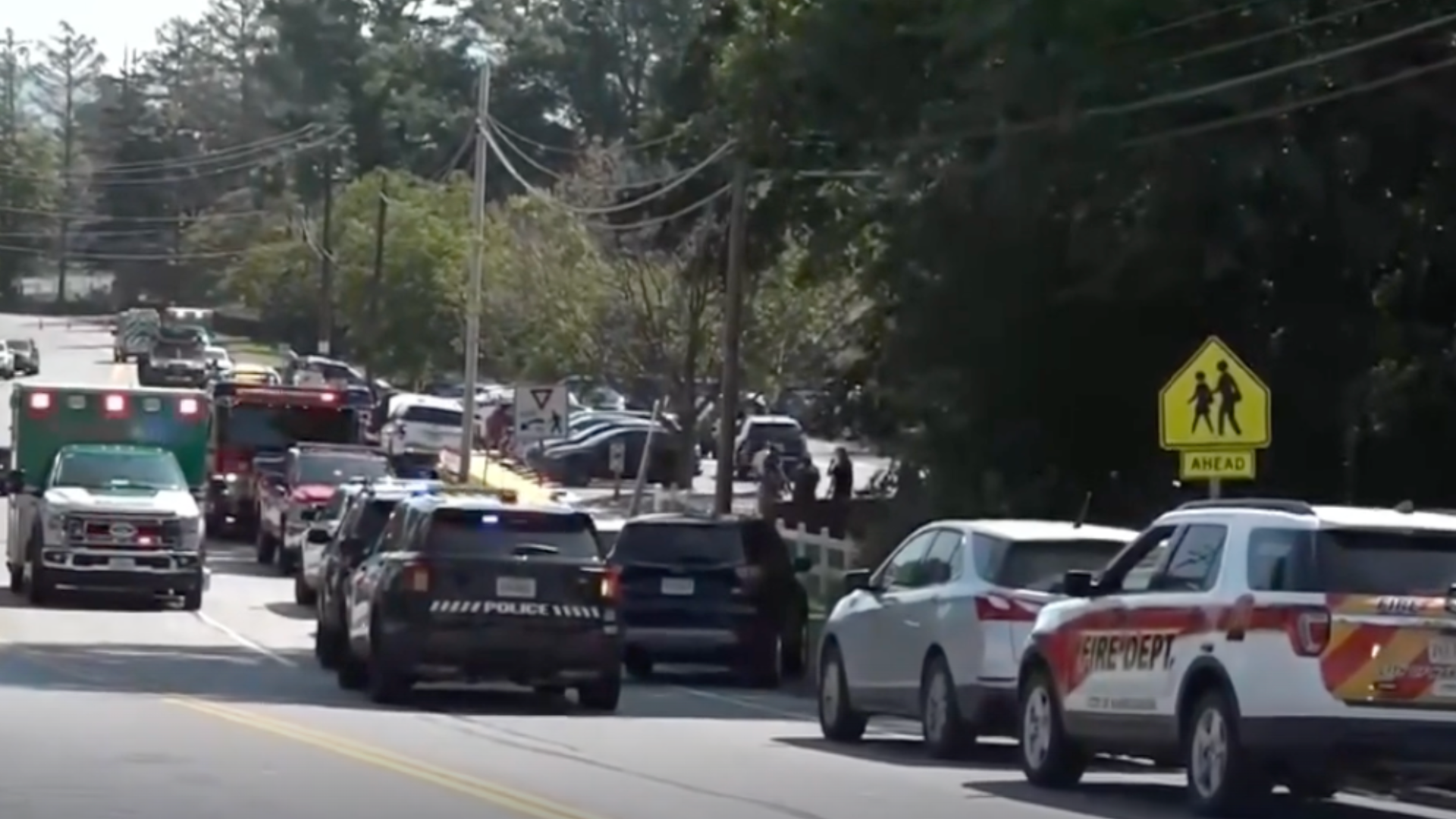 Law enforcement responds to a shooting at a school in Virginia.