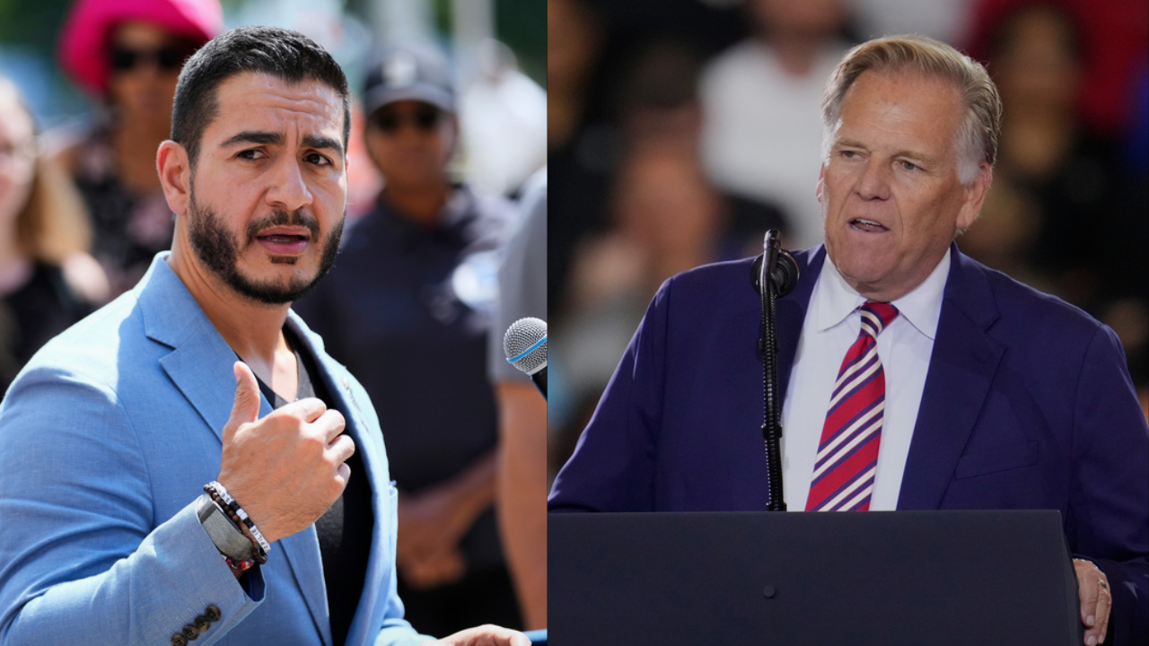 A combination photo of U.S. Senate candidates Abdul El Sayed and Mike Rogers.