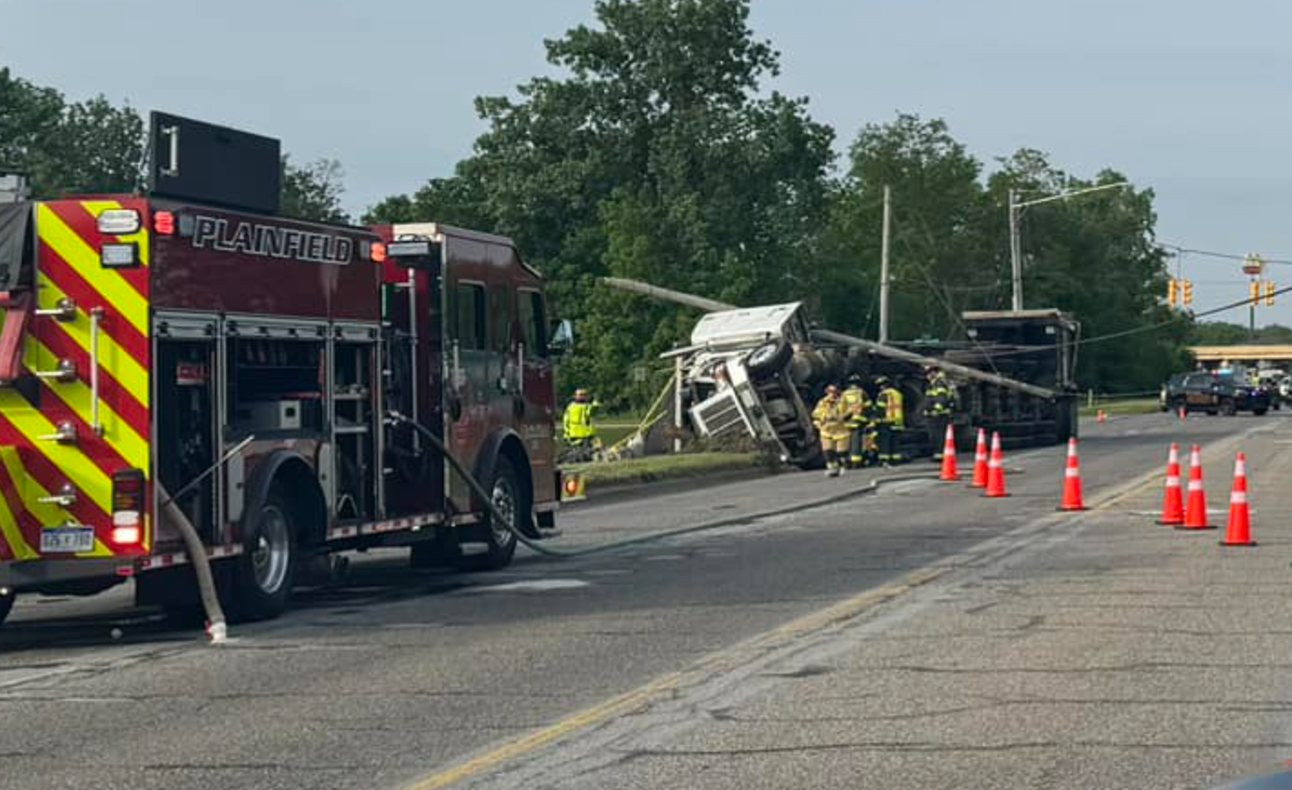 Semi Rollover - Fuel Leak - Traffic Lights Out