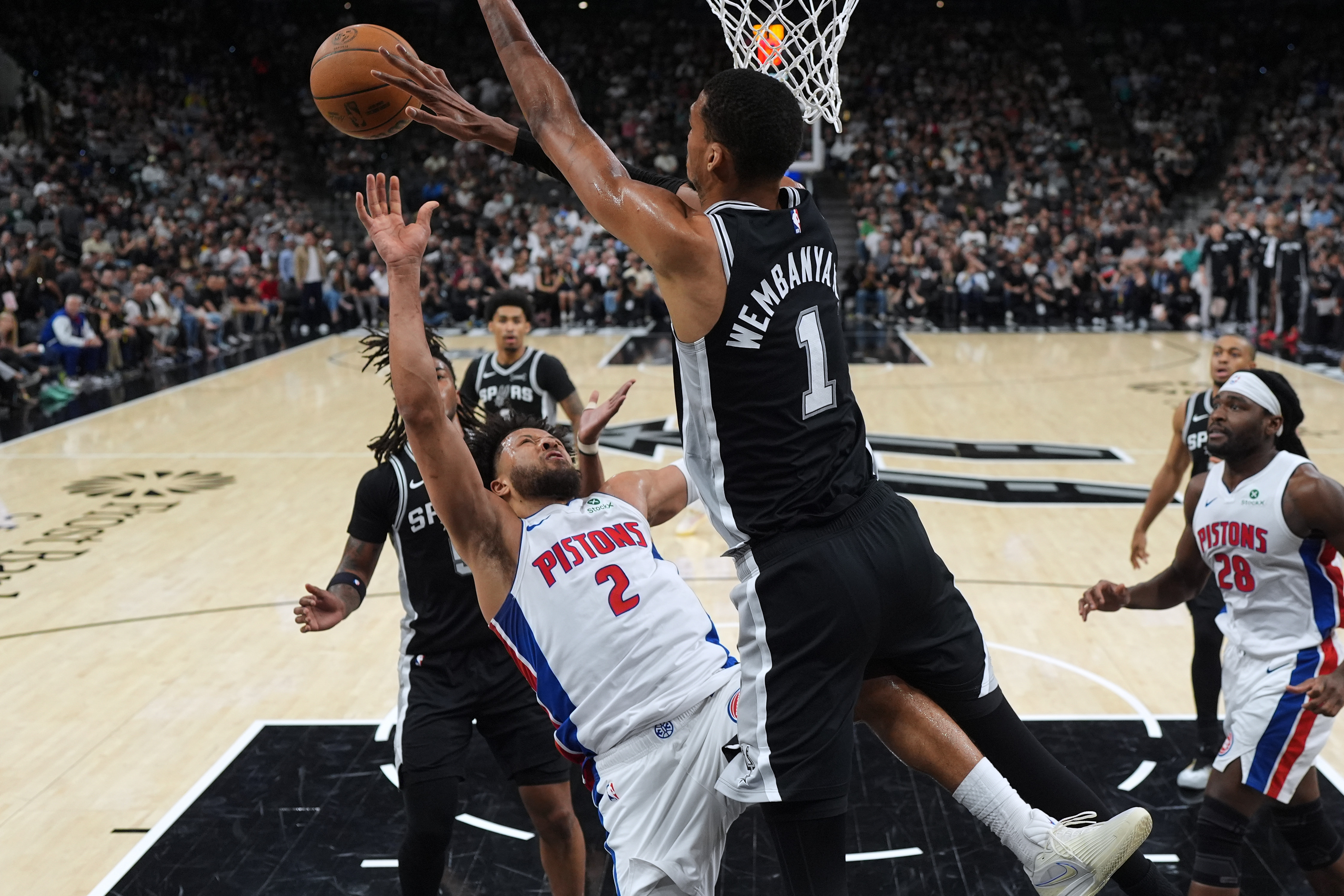 APTOPIX Pistons Spurs Basketball