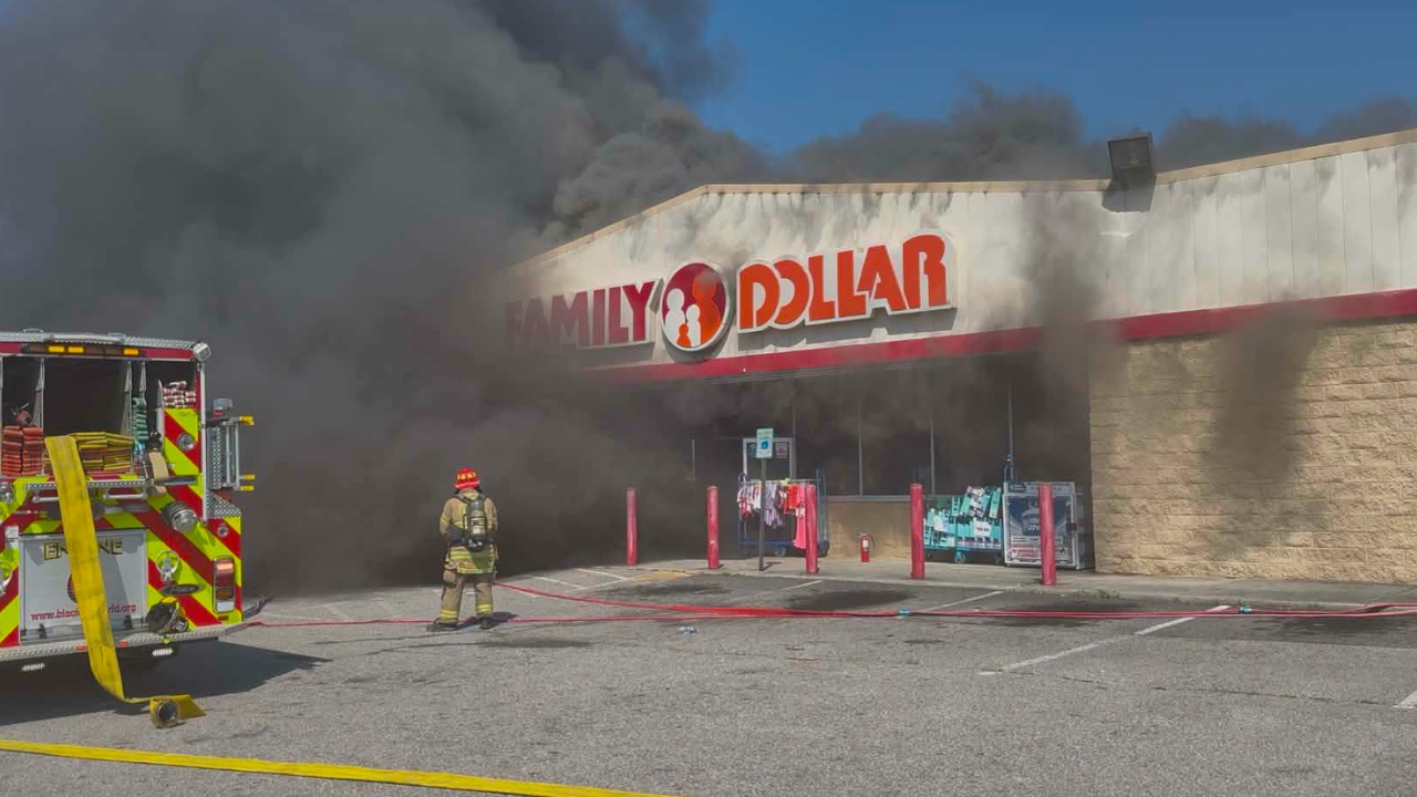 Family Dollar fire in Blackstone 