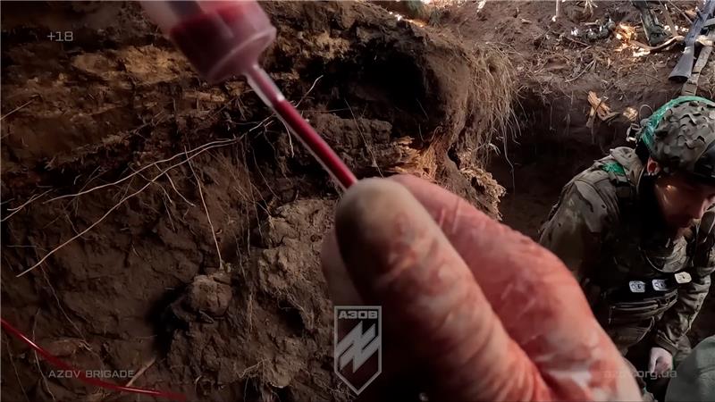 Ukrainian soldiers in the trenches