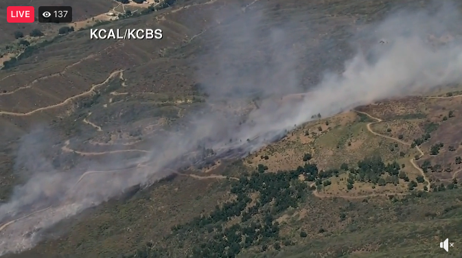 Brush fire in the Angeles National Forest 