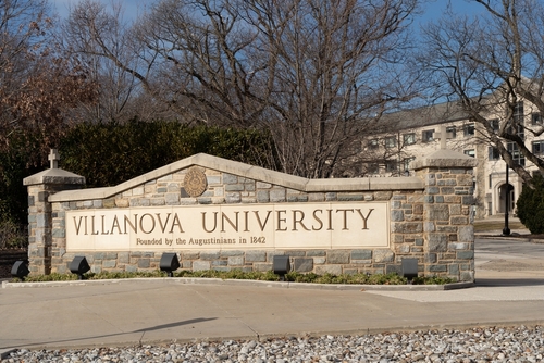 Entrance sign to Villanova University.