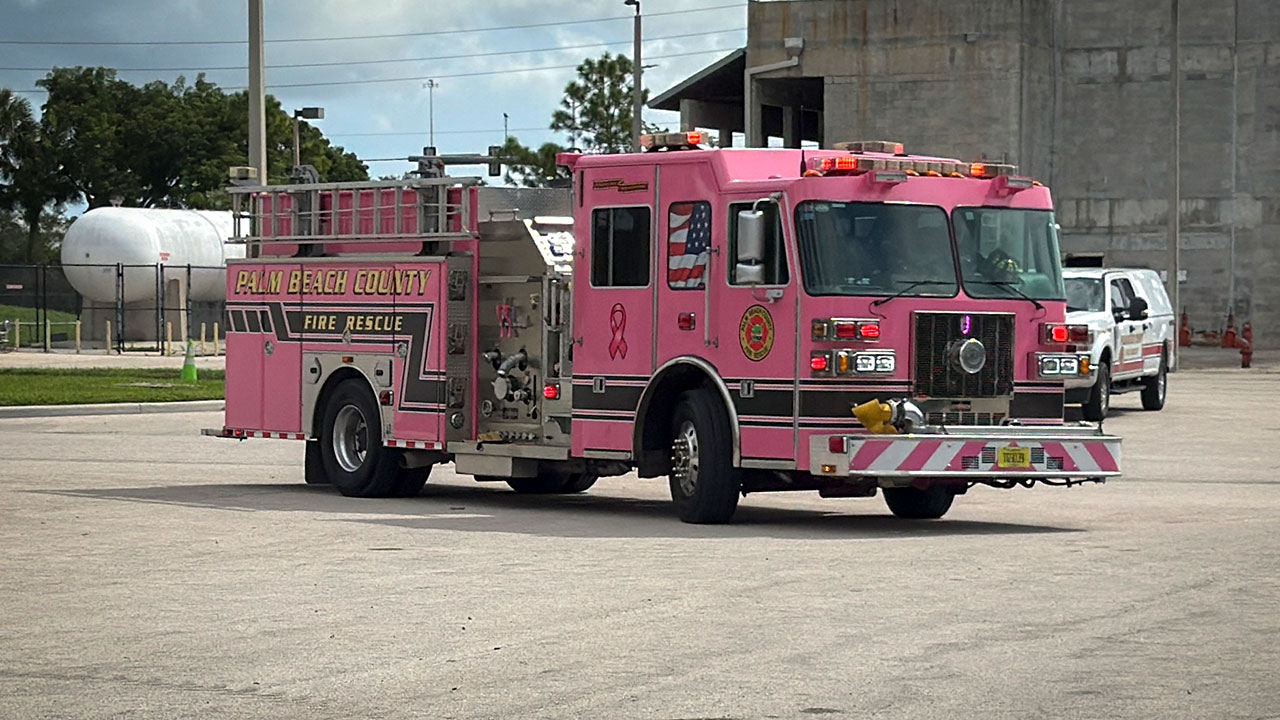 Palm Beach County Fire Rescue Pink Fire Truck