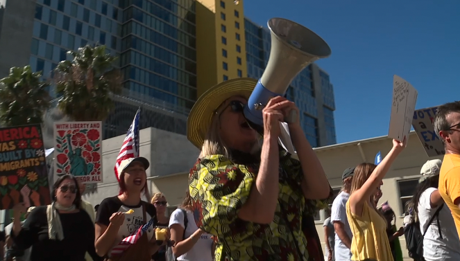 Protesters took to the streets from Chula Vista to Oceanside in the second "No Kings Day" movement in San Diego this year, marching against the Trump administration.