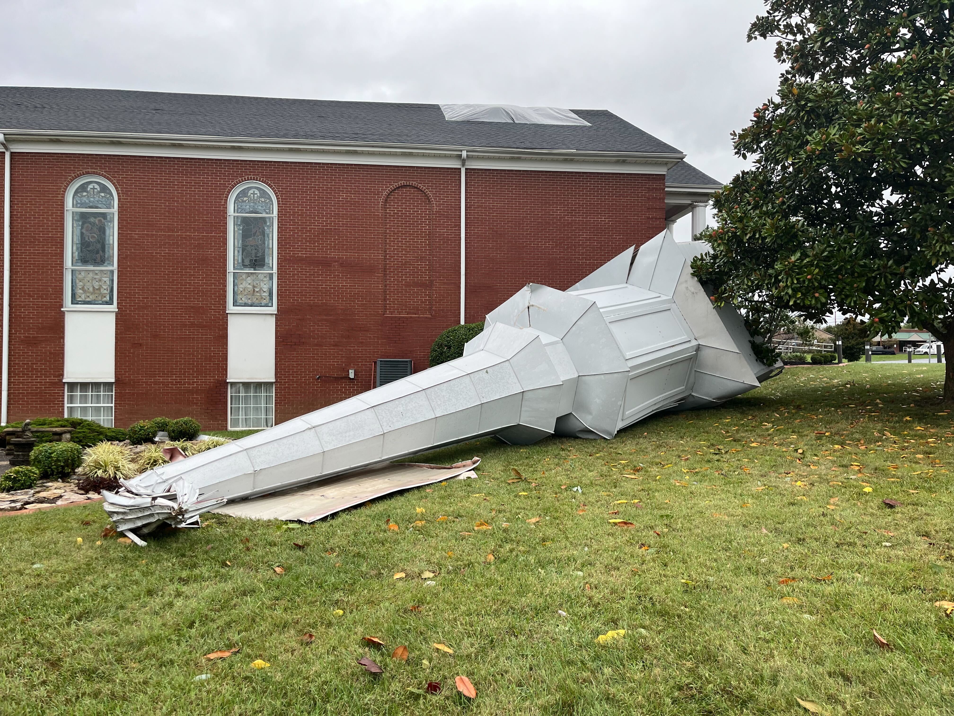 church steeple damage