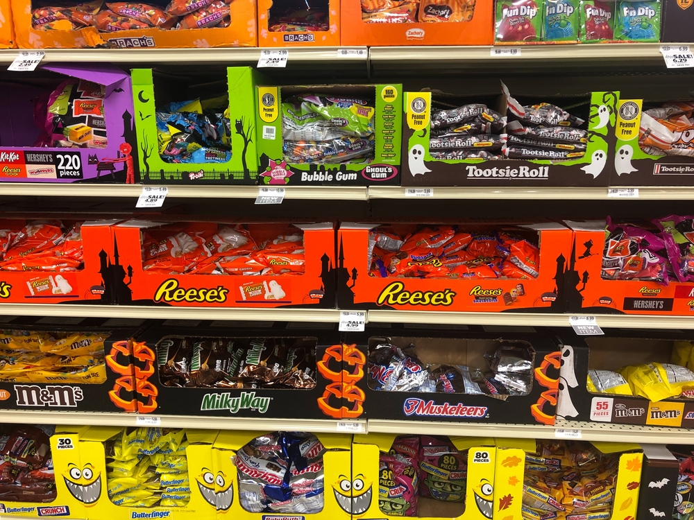 Halloween candy for sale at the grocery store