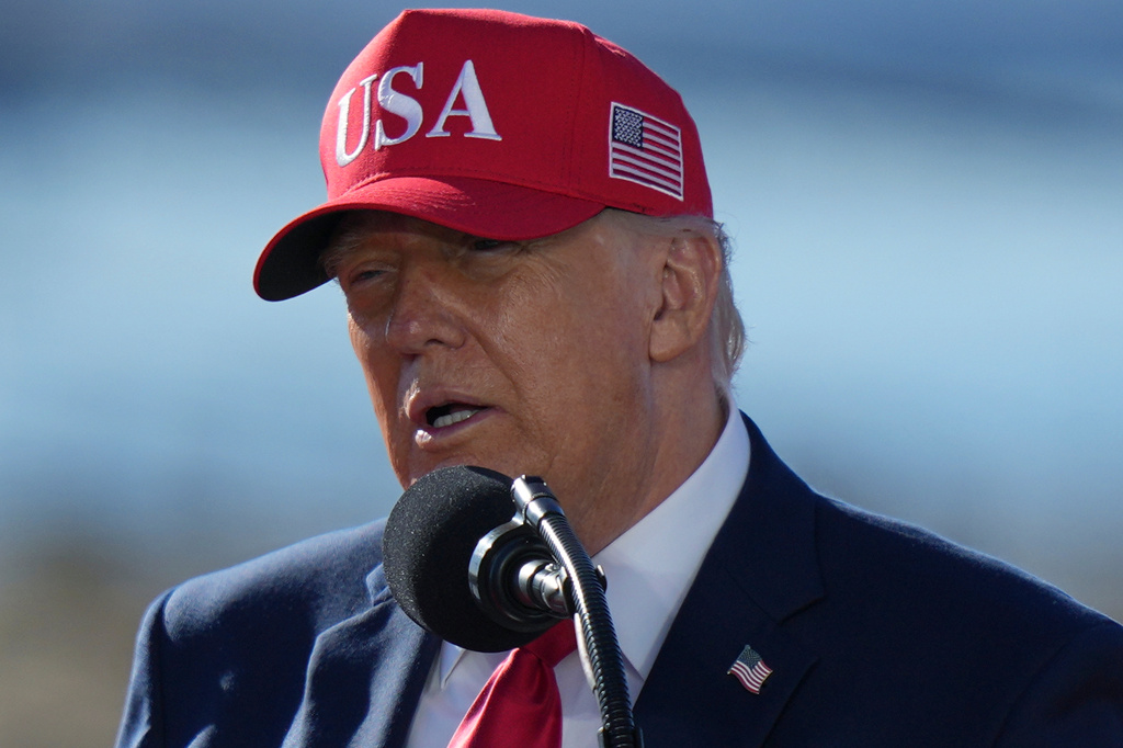 President Donald Trump speaks at an event for Anduril Industries, Inc., at Sparrows Point Shipyard, Tuesday, Oct. 6, 2026, in Sparrows Point, Md. 