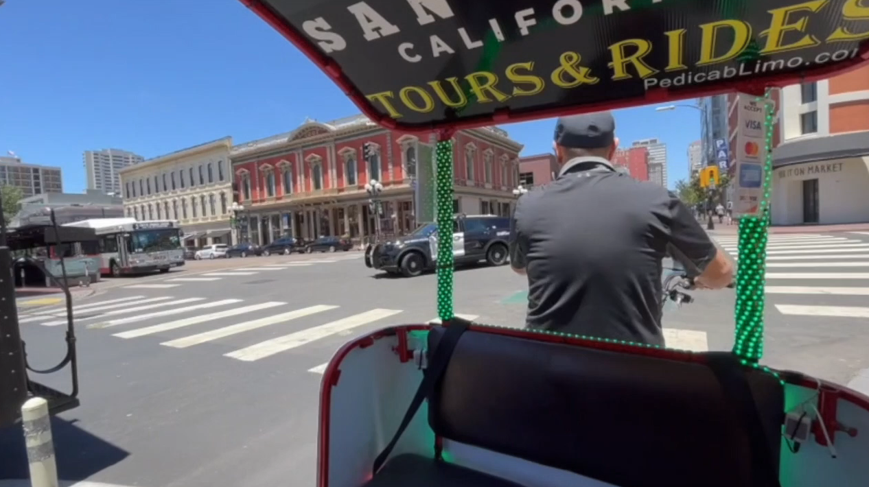 Pedicab in downtown San Diego