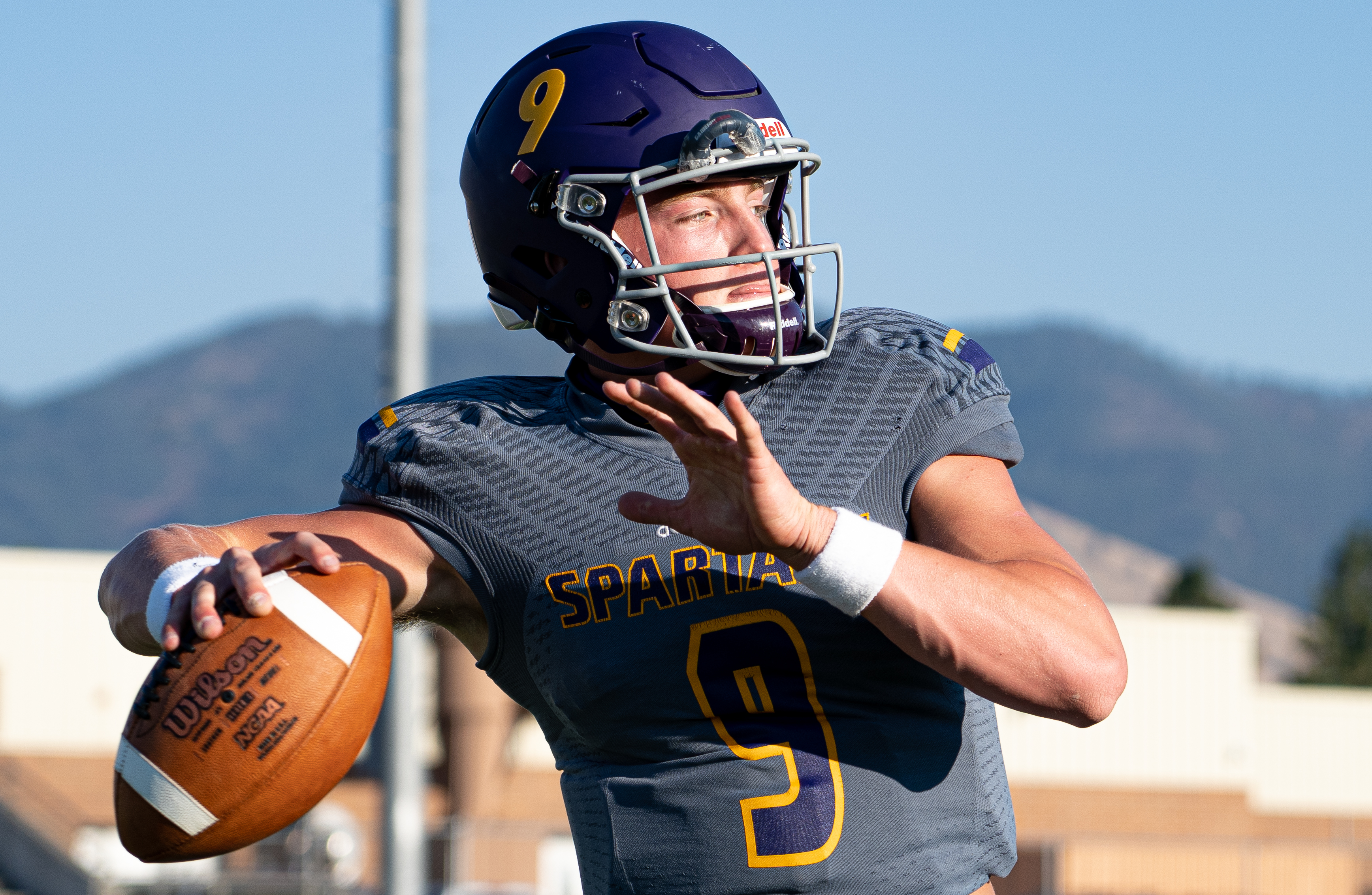 Missoula Sentinel's Camden Sirmon warms up