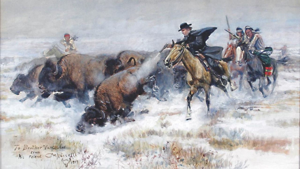 "Brother Van on Buffalo Hunt" by Charlie Russell