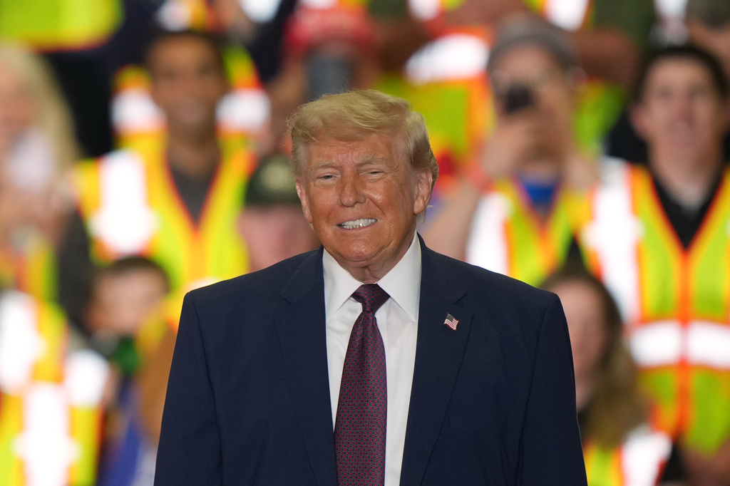 President Donald Trump arrives to speak during a visit to the Lehigh Valley operations facility for Mack Trucks in Macungie, Pa., Tuesday, June 23, 2026. 