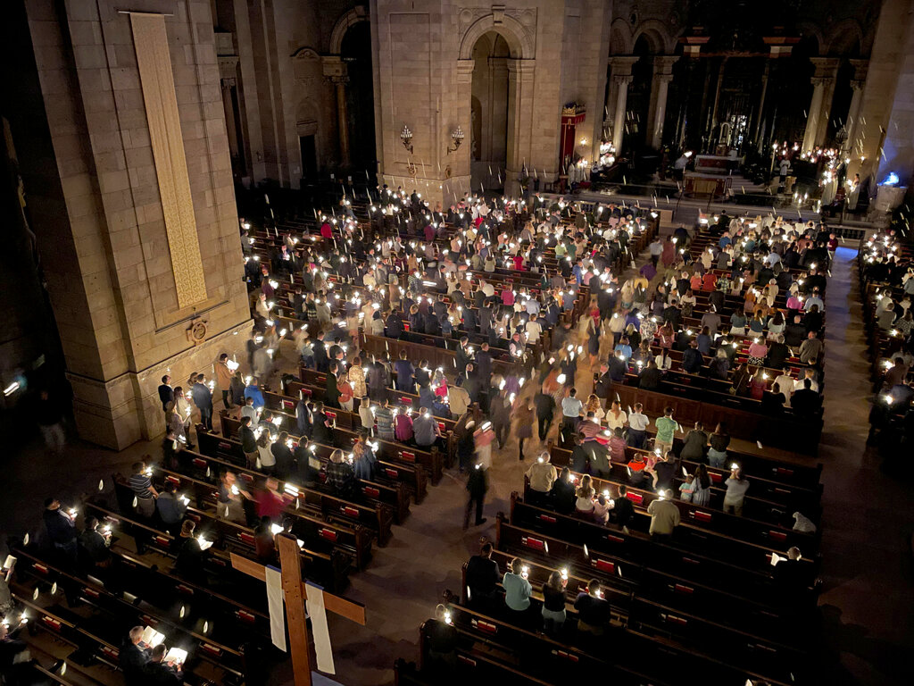 Virus Outbreak Easter Services