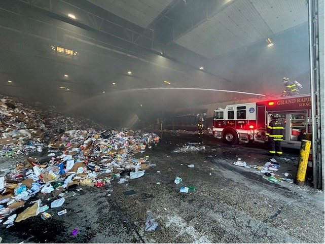 fire at Kent County recycling center