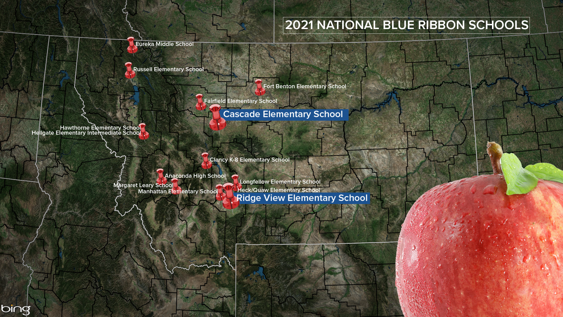 MT Blue Ribbon Schools Map