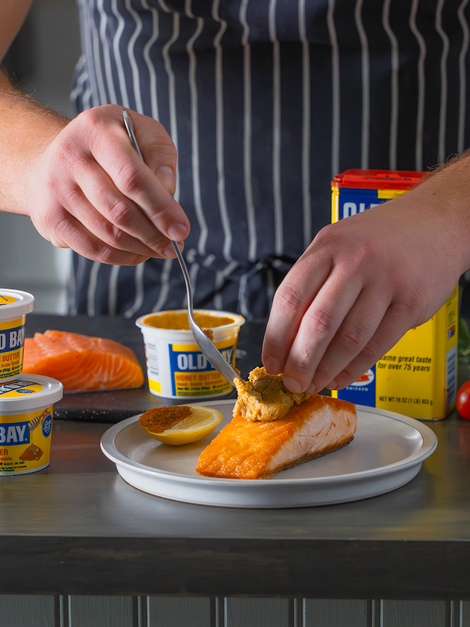 Old Bay butter on salmon