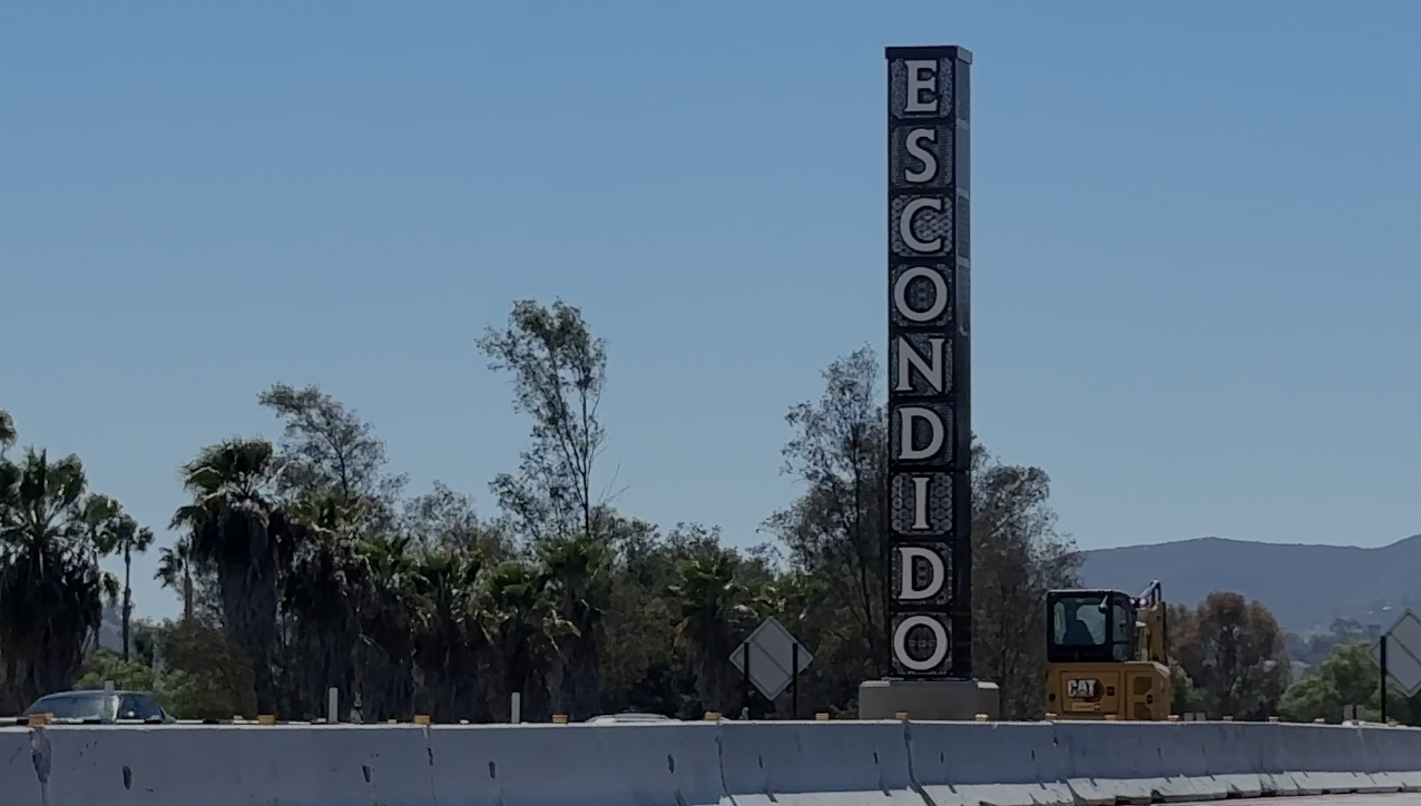 The new Escondido sign on Highway 78. 