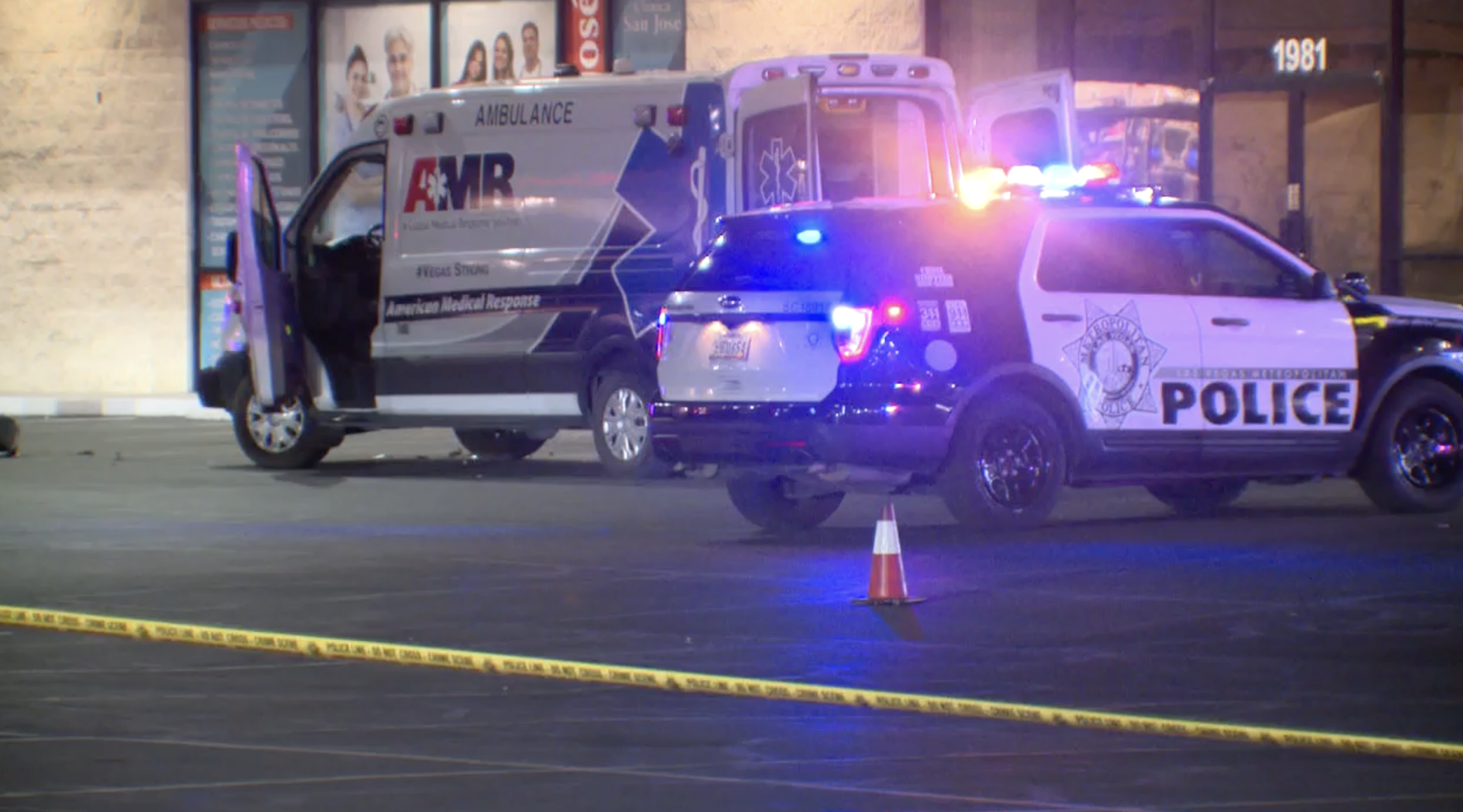 Ambulance, LVMPD patrol vehicle hit by suspected DUI driver, Metro says