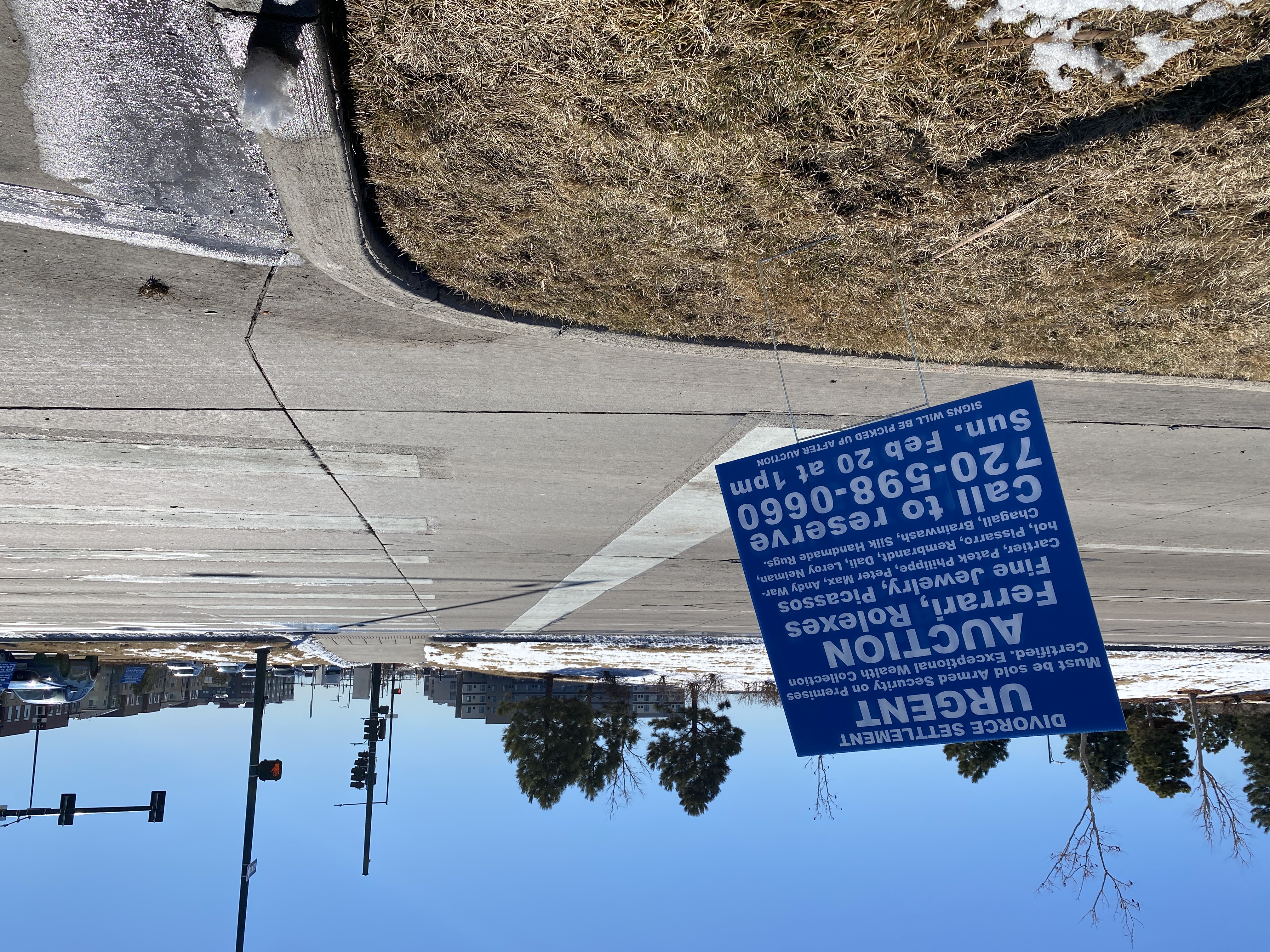 Auction signs spotted in Denver's Central Park neighborhood