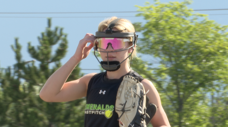 Autumn Blankenship practicing at the Kalispell Youth Softball fields, Friday July 17 2026