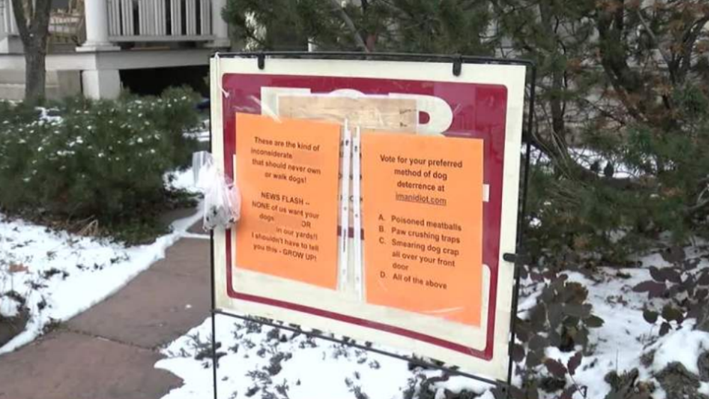dog threat sign Denver