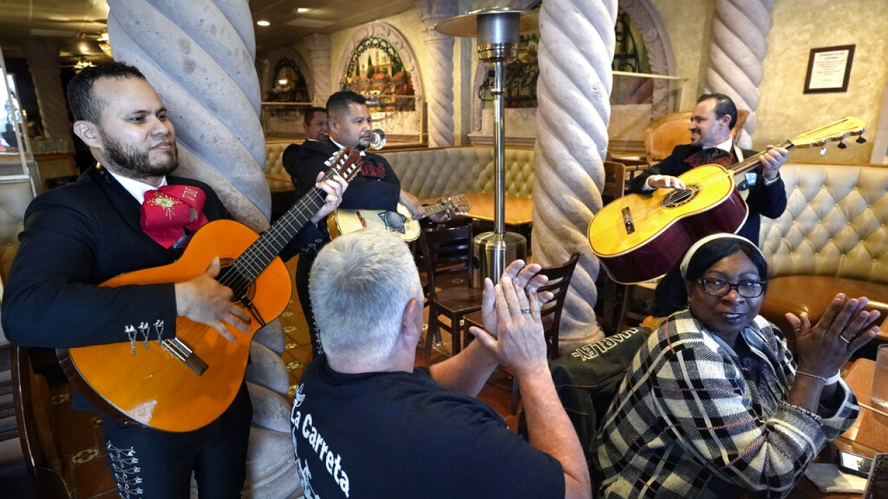 Mariachi Estrellas de Boston performs on Cinco de Mayo.