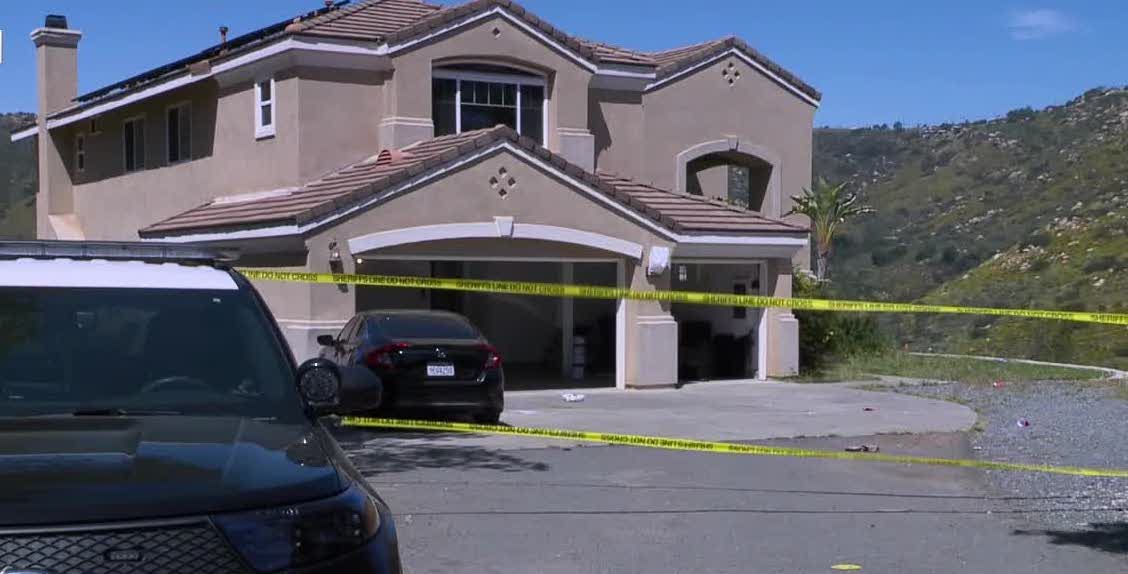 exterior of renfro way airbnb house party shooting with police tape