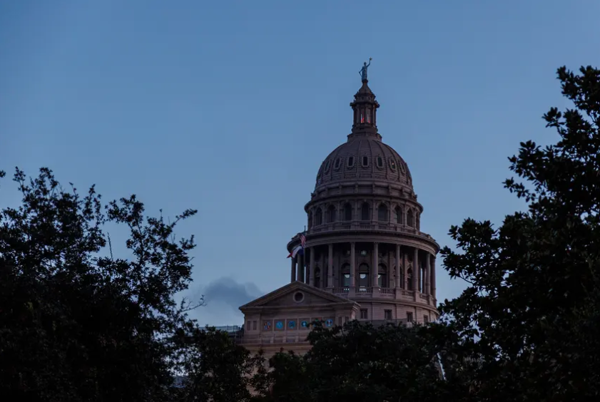 Morning sunlight falls on the Texas Capitol dome on Sept. 16, 2023. 